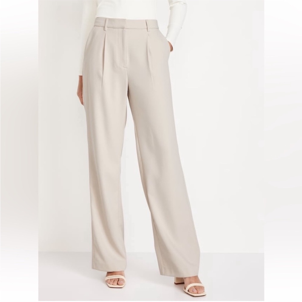 Old Navy Extra High Rise Taylor Wide Leg Ivory Trousers Size XXL